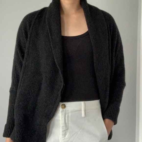 All Saints Knit Rib Oversized Assymmetrical Cardi - Picture 7 of 14
